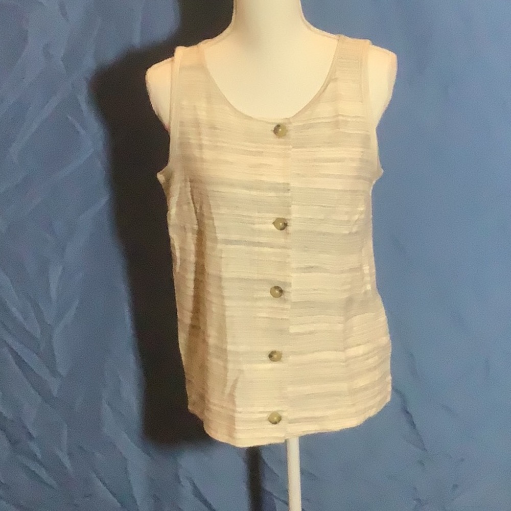 Lucky Brand Sleeveless Black and Cream Top